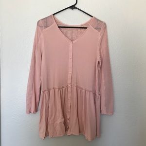 H&M Chiffon Gathered Waist Tunic
